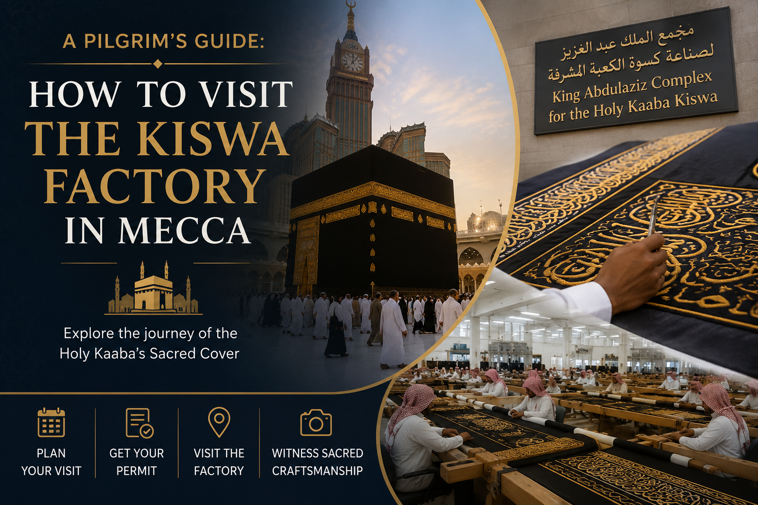 Kiswa Factory in Mecca where artisans create the sacred Kaaba Kiswa using black silk and gold embroidery