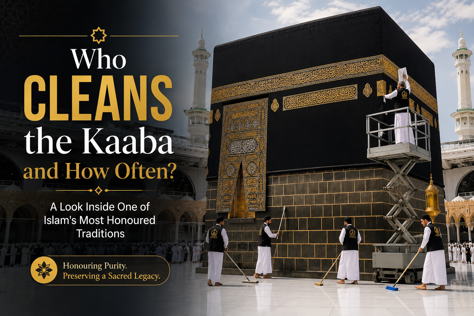 Who Cleans the Kaaba during the sacred cleaning ceremony inside the Holy Kaaba in Makkah