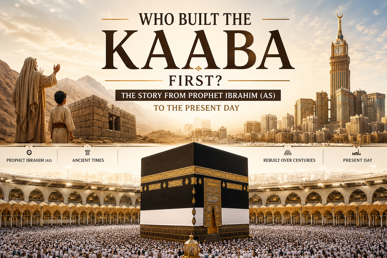 Who Built the Kaaba First? Prophet Ibrahim (AS) Rebuilding the Holy Kaaba in Makkah