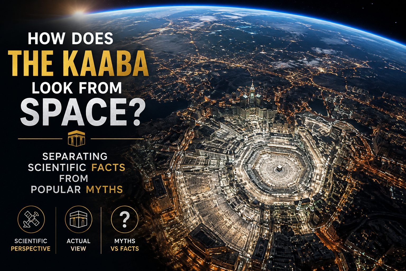 Can you see the Kaaba from space?satellite view of the Kaaba and Masjid al Haram